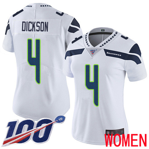 Seattle Seahawks Limited White Women Michael Dickson Road Jersey NFL Football #4 100th Season Vapor Untouchable